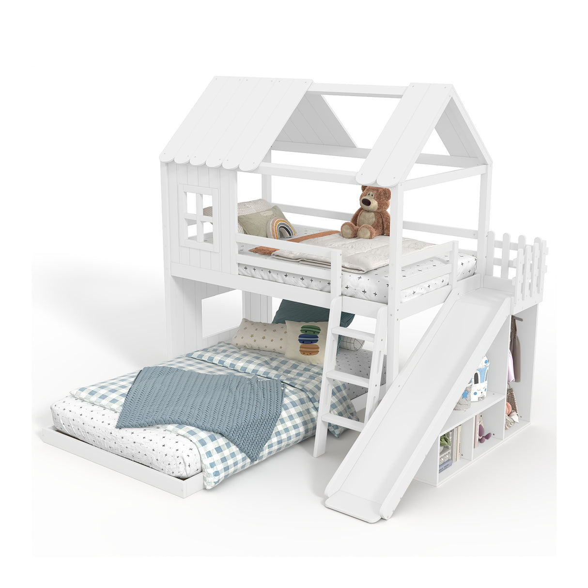Twin Full House Bunk Bed | OROA Kids