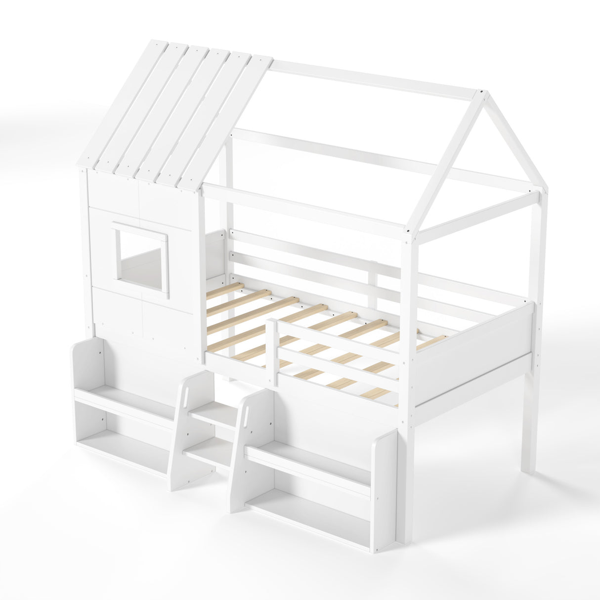 Twin Size Loft Bed with Playhouse | OROA Kids