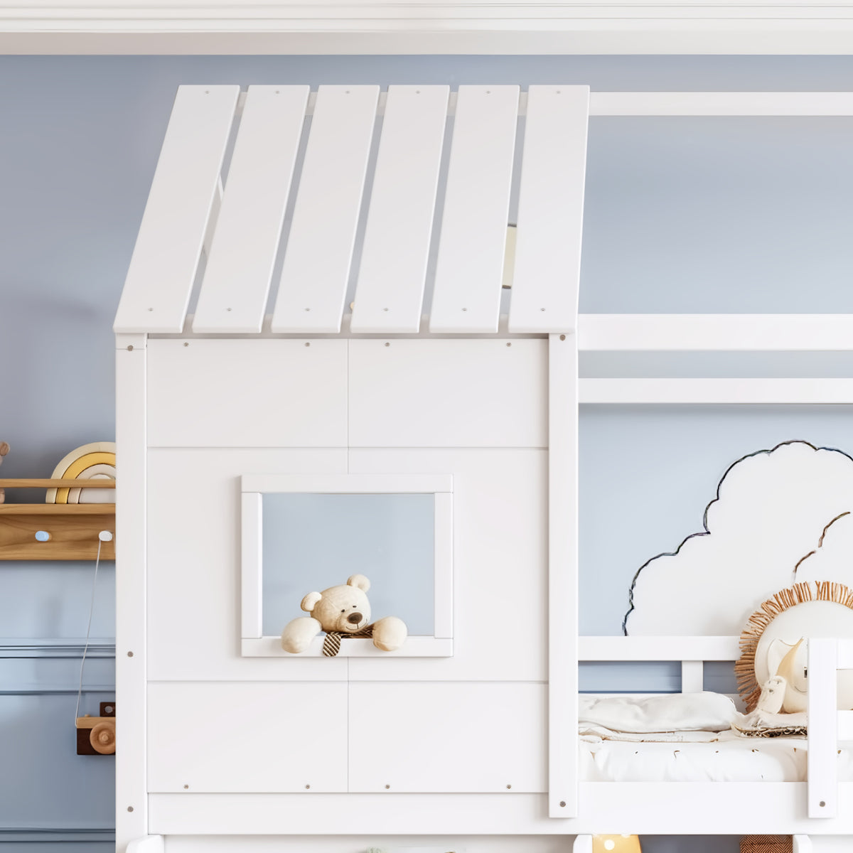 Twin Size Loft Bed with Playhouse | OROA Kids