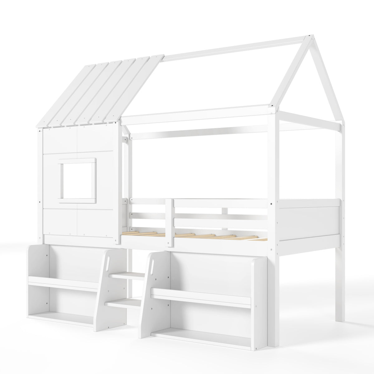 Twin Size Loft Bed with Playhouse | OROA Kids