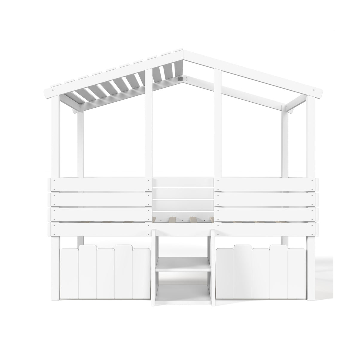 Twin House Loft Bed with Cute Stairs | OROA Kids