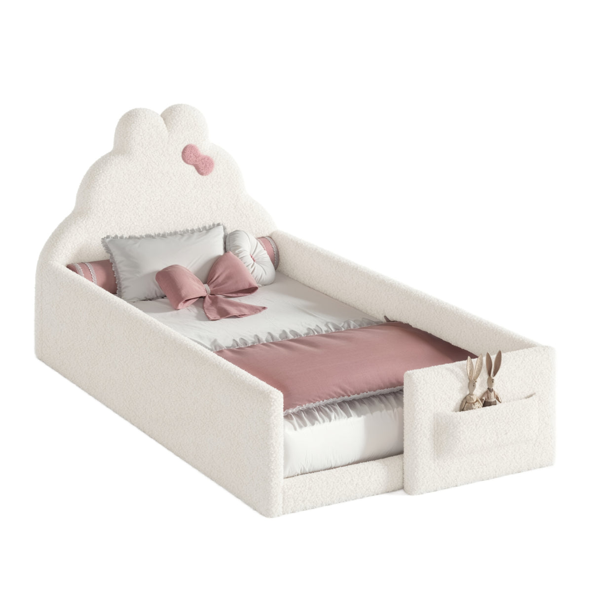 Twin Soft Padded Upholstered Kids Floor Bed - OROA Kids - view 6