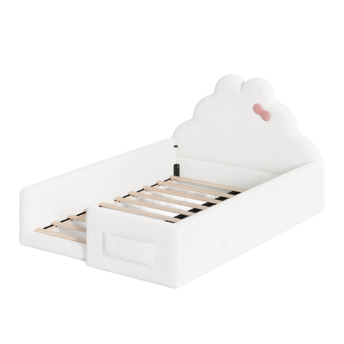Full Soft Padded Upholstered Kids Floor Bed - OROA Kids - view 3