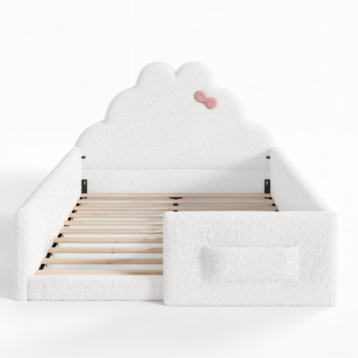 Full Soft Padded Upholstered Kids Floor Bed - OROA Kids - view 6