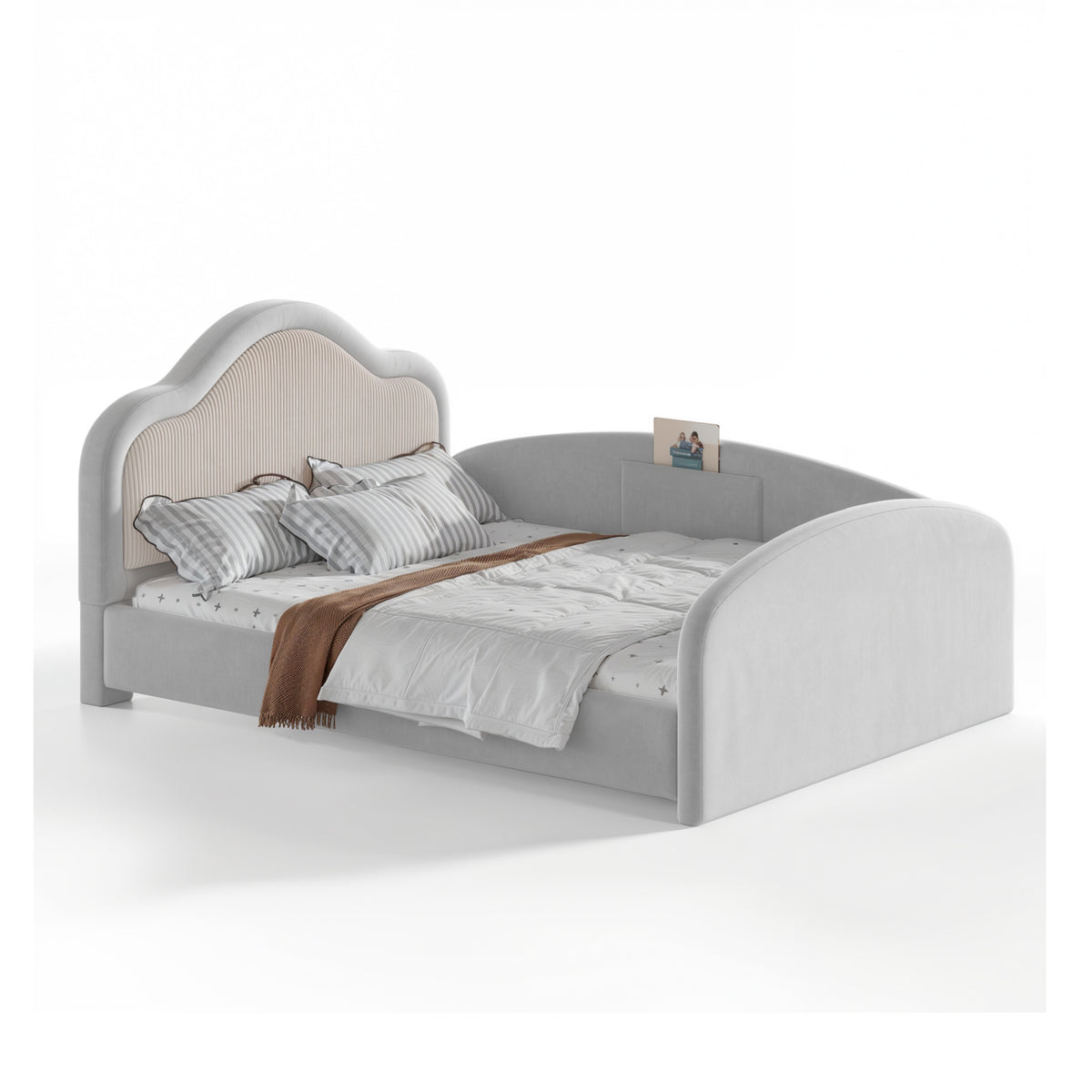 Upholstered Gray Kids Floor bed | OROA Kids