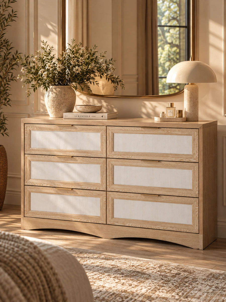 Modern European furniture - Royal Oak Two-Tone Wooden Dressing Table - www.oroa.com