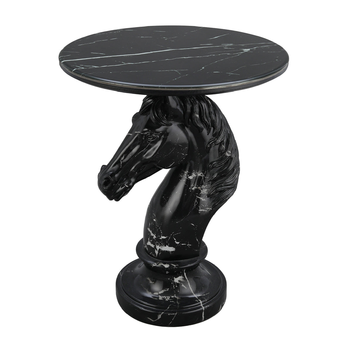 Black Horse Head Statue Side Table | OROA