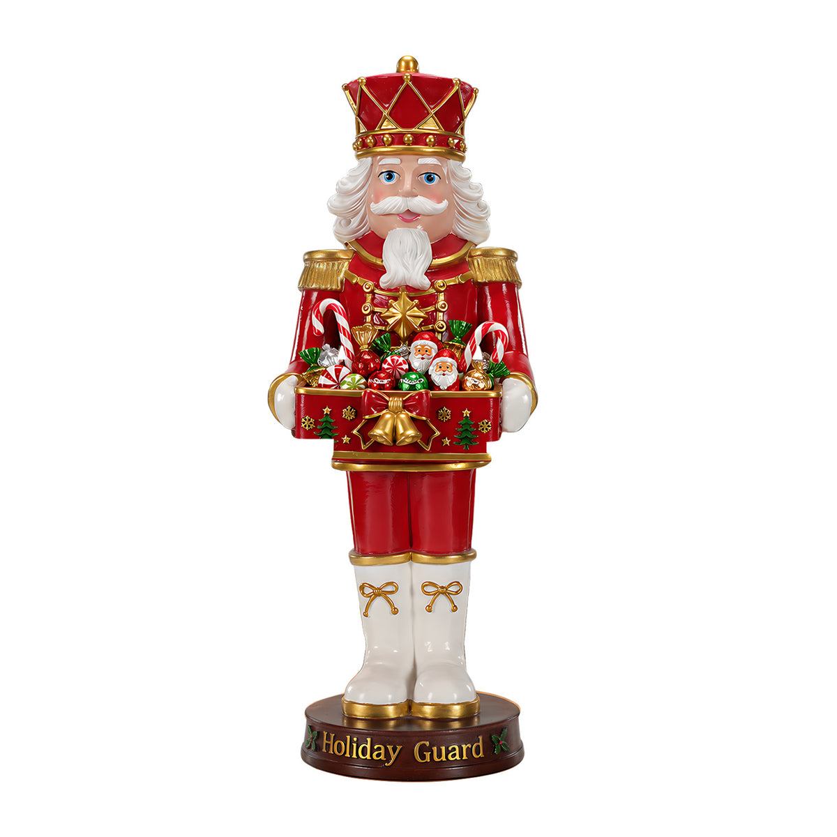Christmas Nutcracker Soldier Statue with Serving Tray | OROA