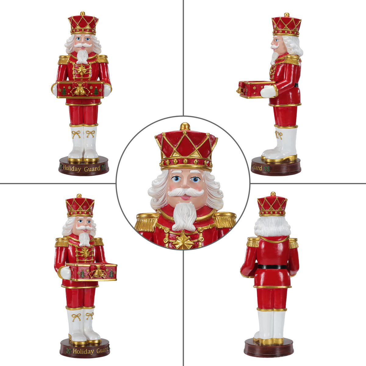 Christmas Nutcracker Soldier Statue with Serving Tray | OROA