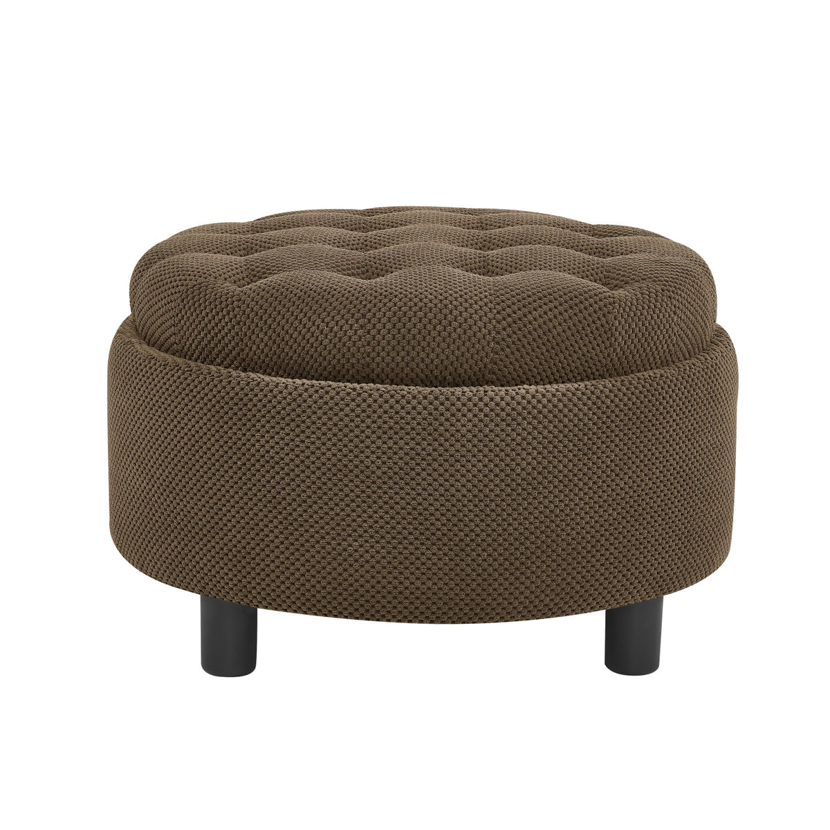 Modern Tufted Fabric Circle Coffee Table | OROA