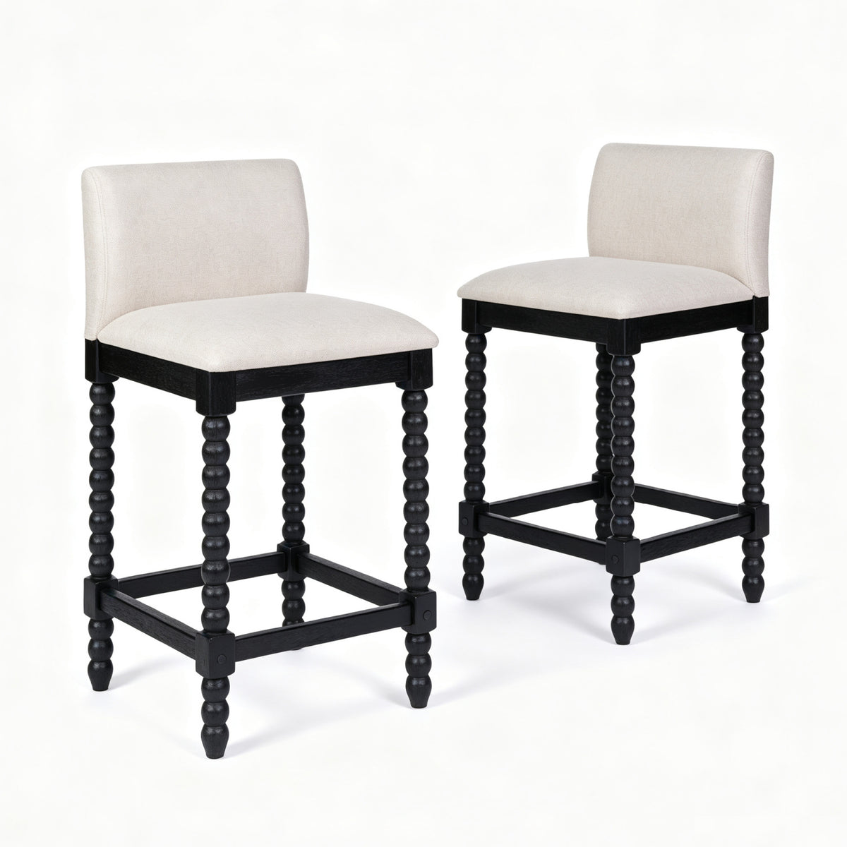 Linen Upholstered Bar Stools (2) | OROA