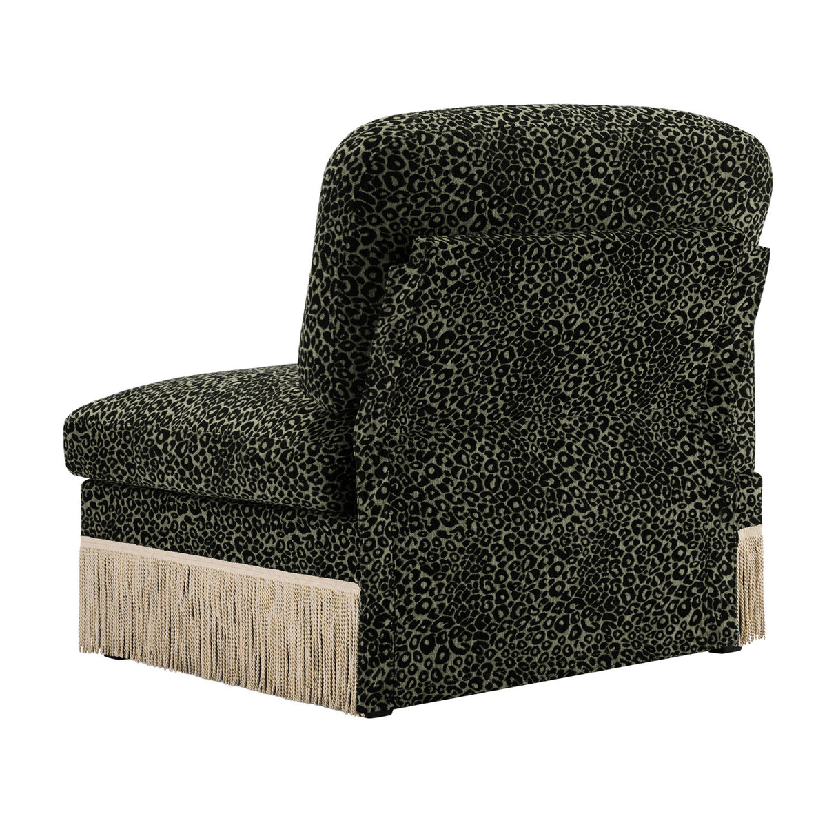 Modern European furniture - Green Black Leopard Chenille Armless Sofa - www.oroa.com