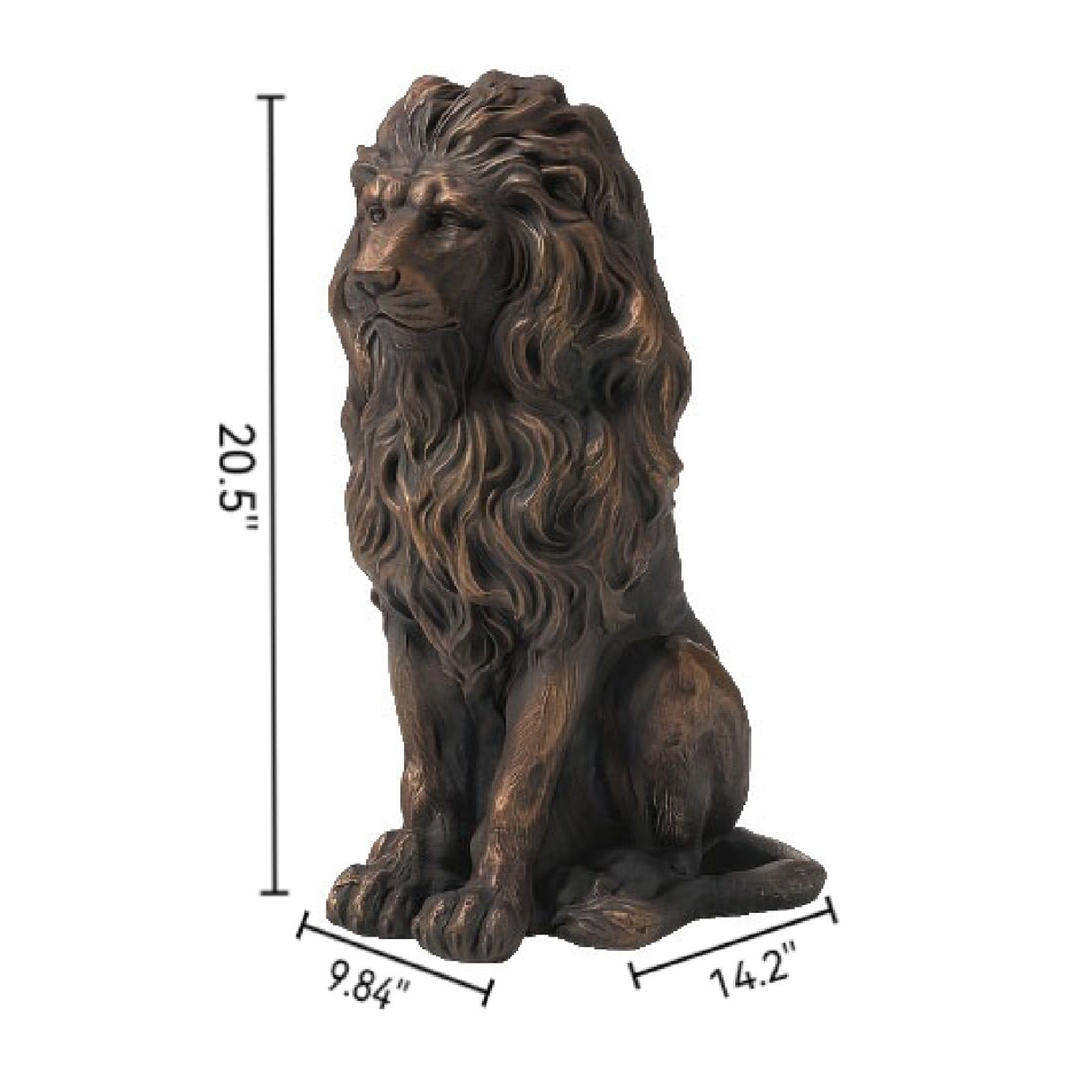 21" Lion Outdoor Guardian Sculpture | OROA