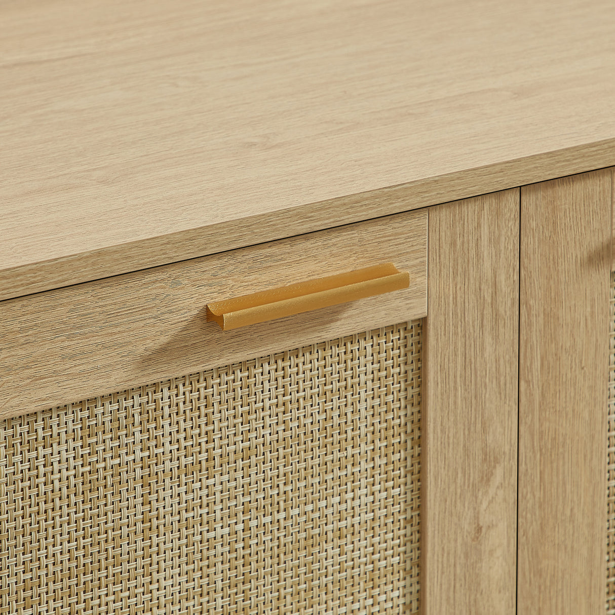 Rattan Storage Sideboard Buffet Cabinet with 4 Doors | OROA