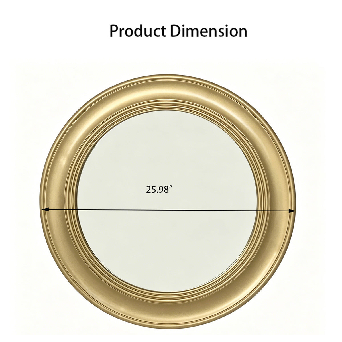 Modern European furniture - Brushed Gold Vintage Round Wall Mirror - www.oroa.com