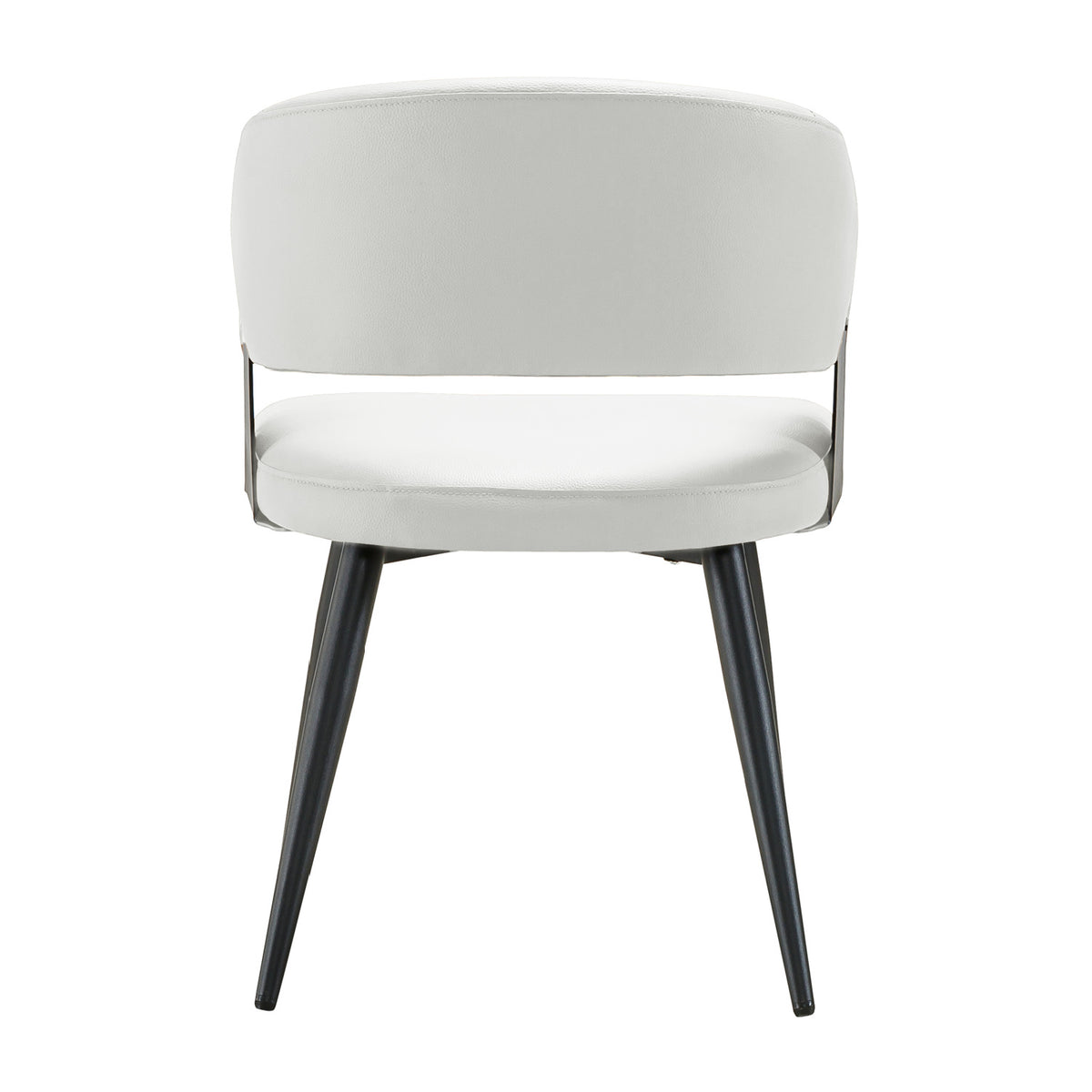 White Leather Upholstered Dining Chairs (2) | OROA