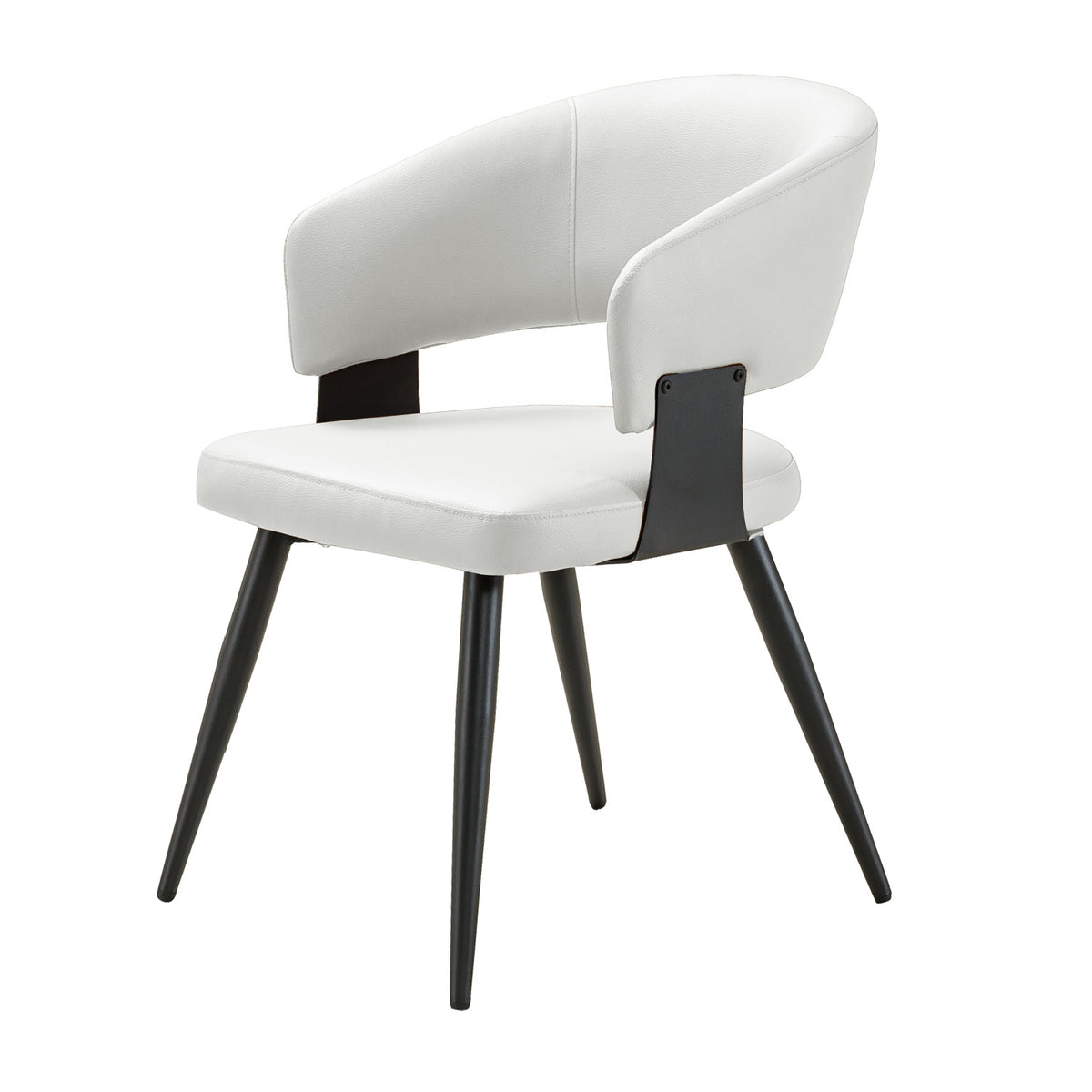 White Leather Upholstered Dining Chairs (2) | OROA