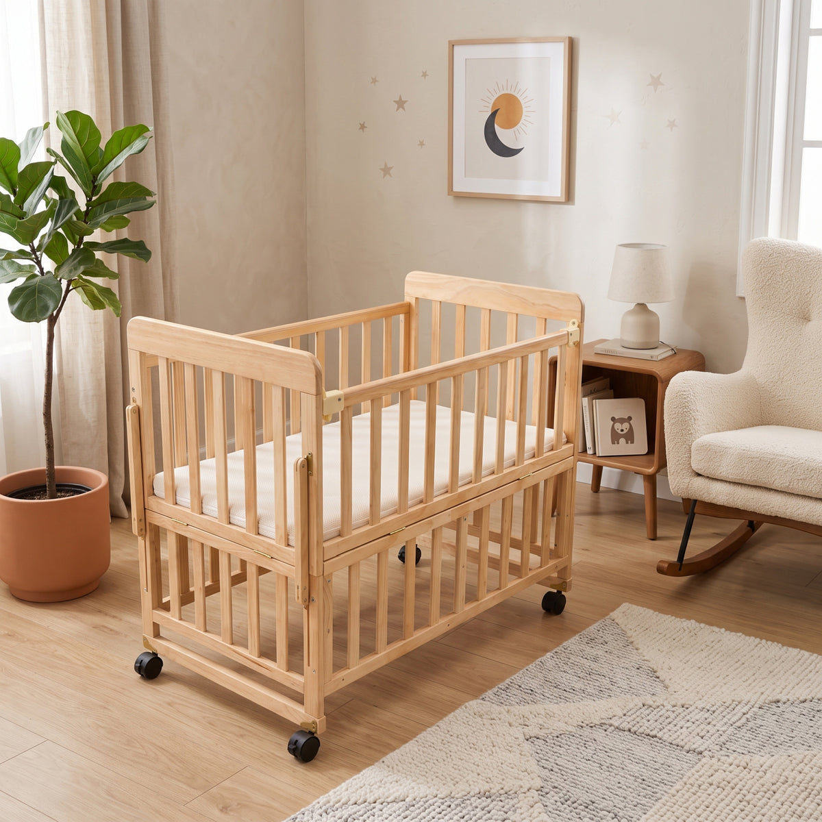 Solid Wood Bedside Bassinet | OROA Kids