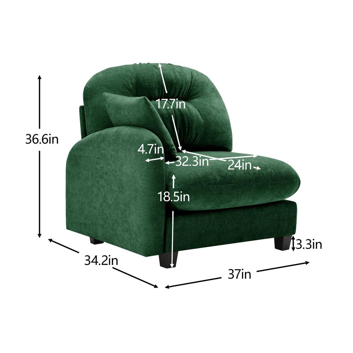 Modern European furniture - Tufted Left Arm Modular Sofa - www.oroa.com