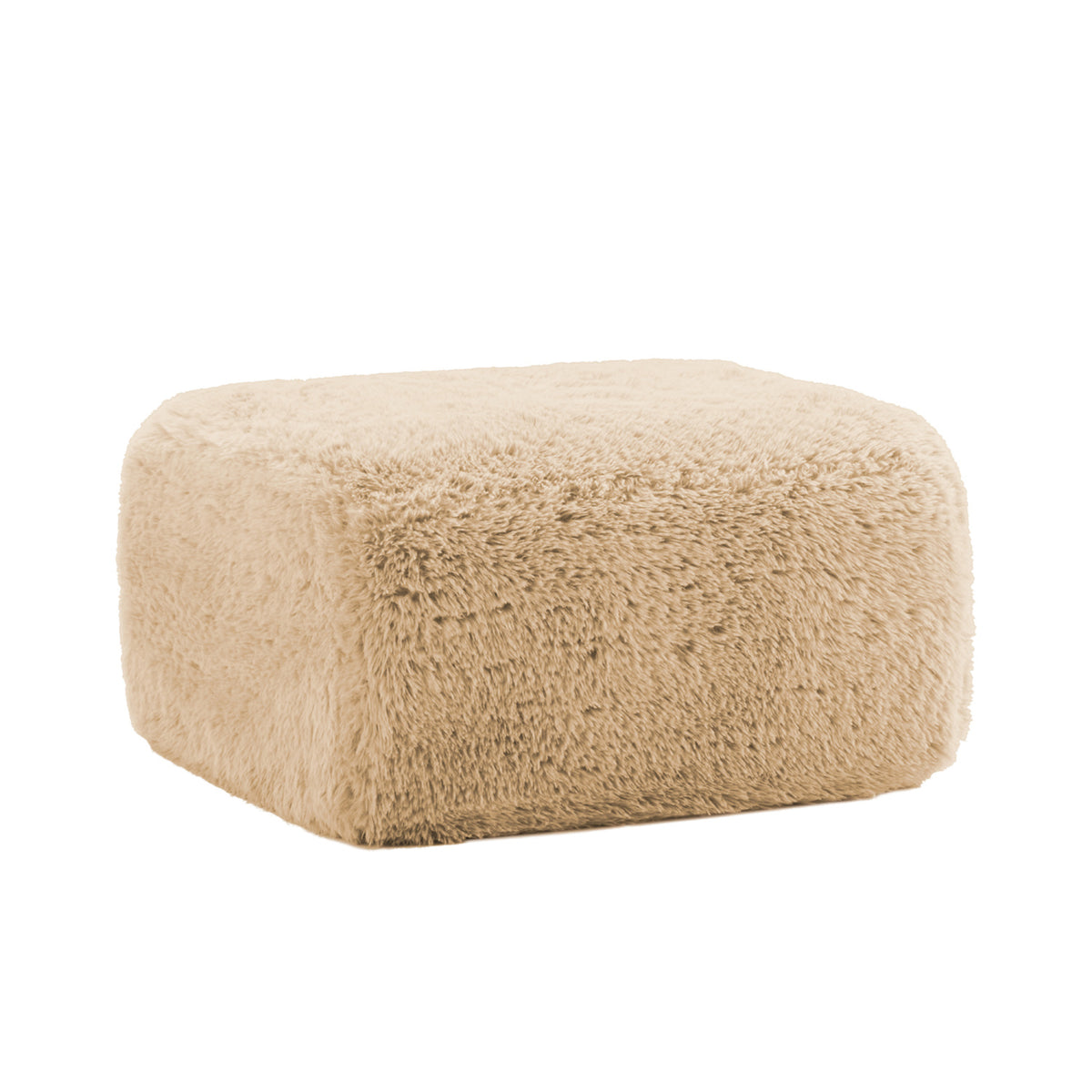 Aviana Light Khaki Plush Ottoman | OROA