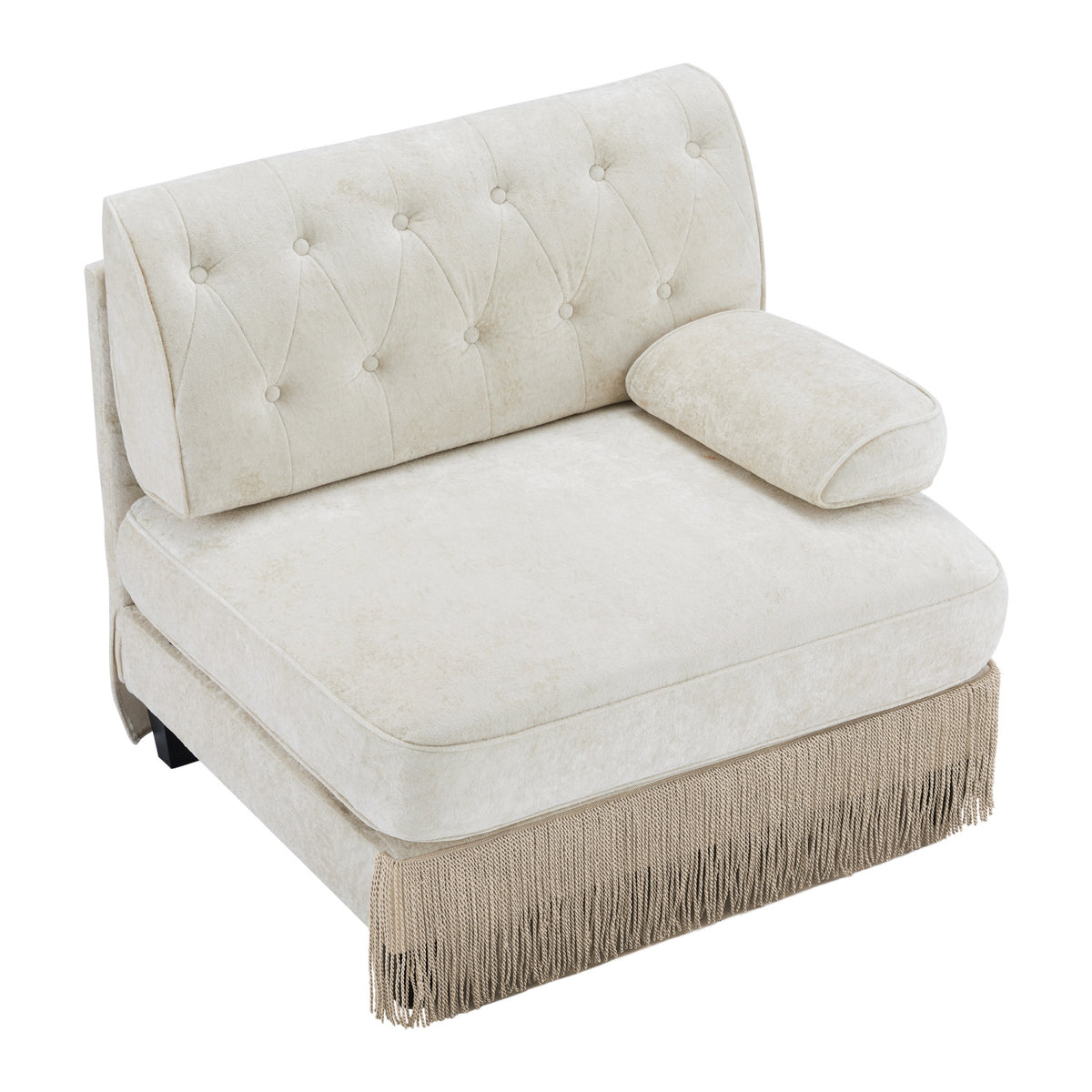Modern European furniture - Beige Velvet Right Arm Modular Sofa - www.oroa.com