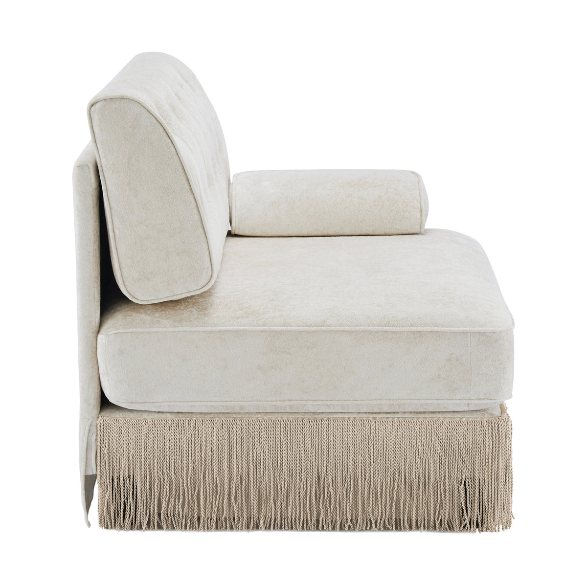 Modern European furniture - Beige Velvet Right Arm Modular Sofa - www.oroa.com