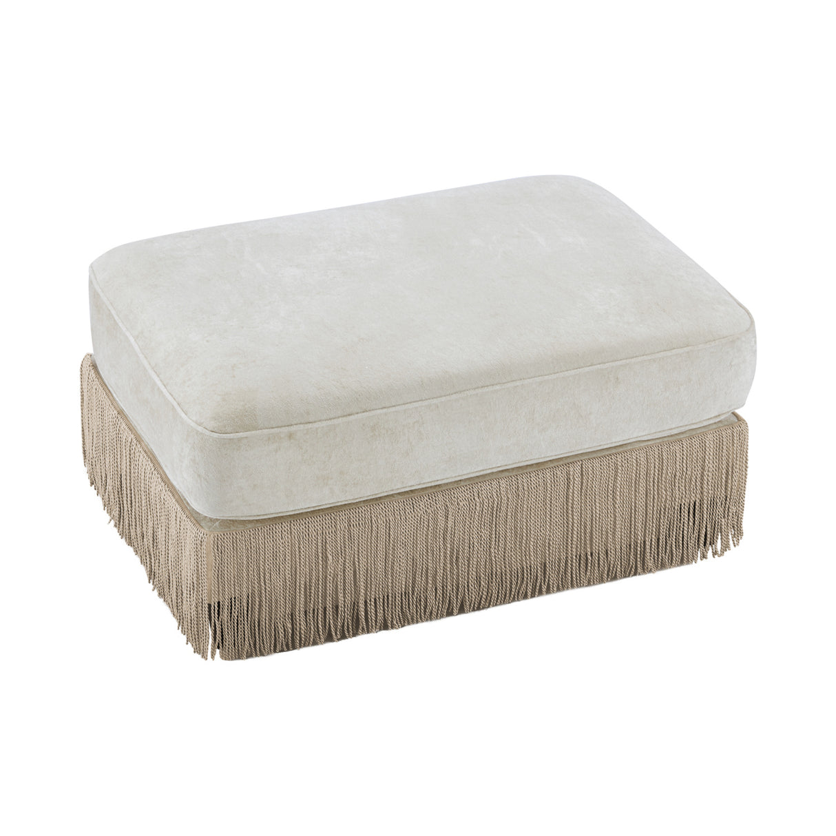 Beige Velvet Ottoman | OROA