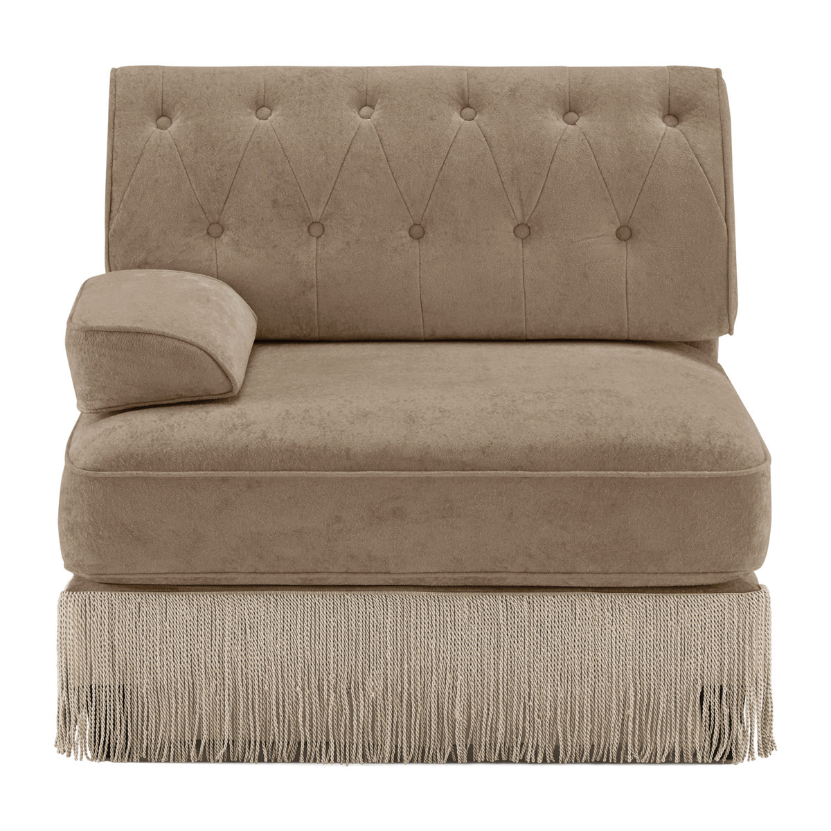 Modern European furniture - Camel Velvet Left Arm Modular Sofa - www.oroa.com