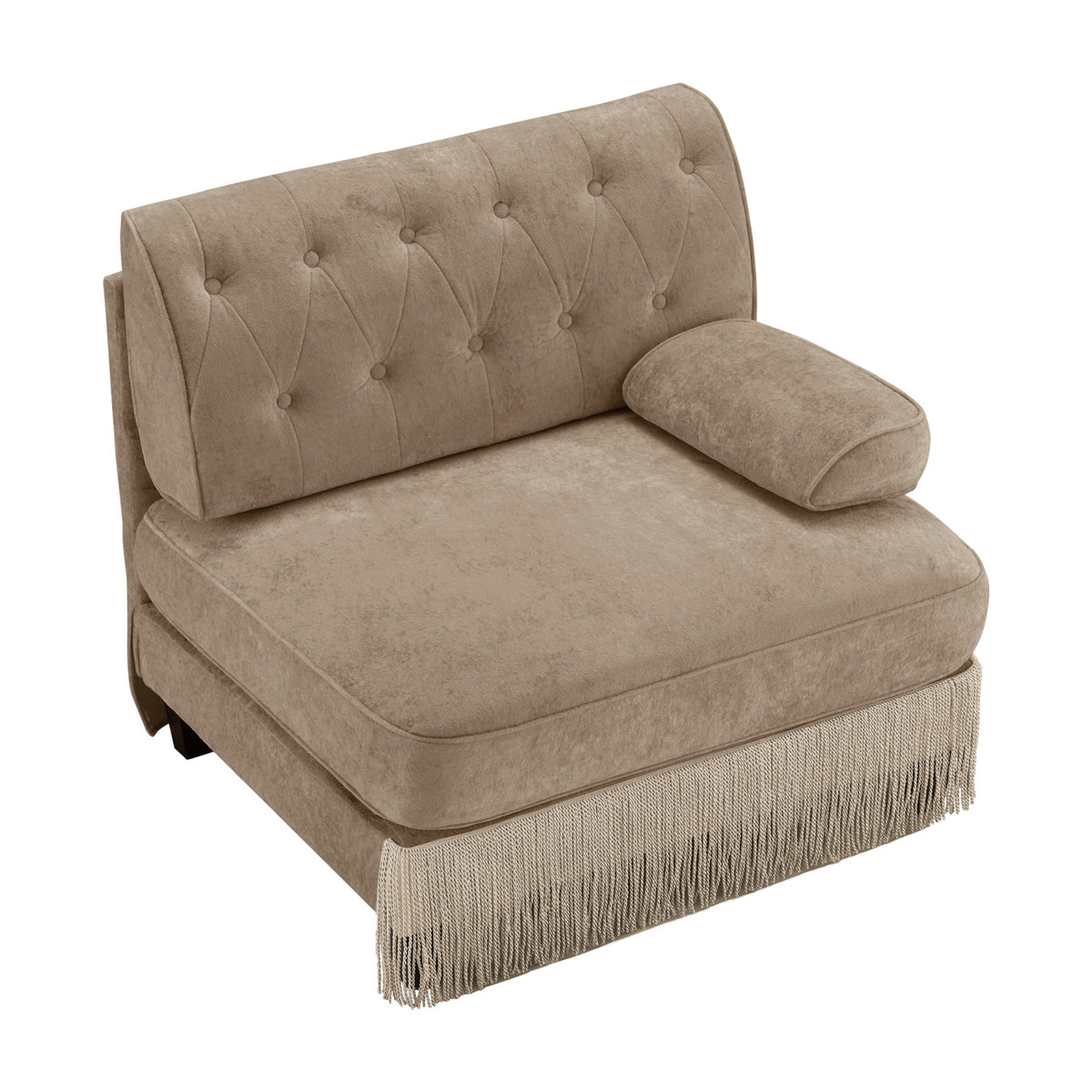 Modern European furniture - Camel Velvet Right Arm Modular Sofa - www.oroa.com