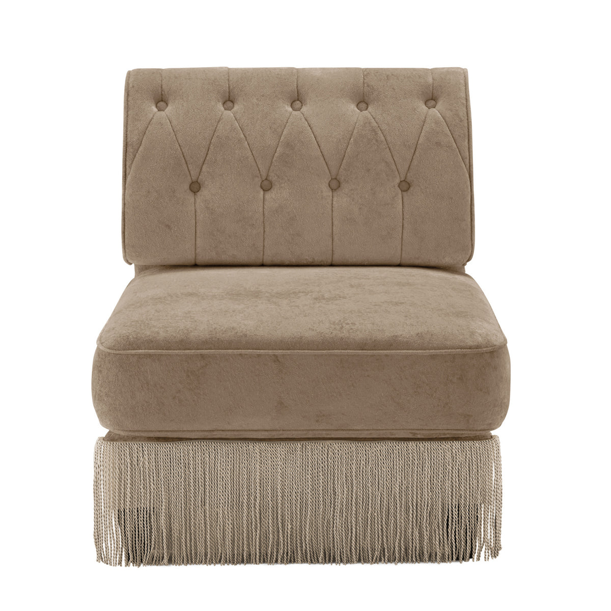 Camel Velvet Armless Modular Sofa | OROA