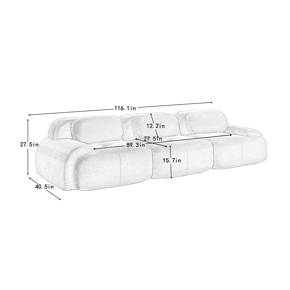 Camel 3-Seater Modular Sofa | OROA