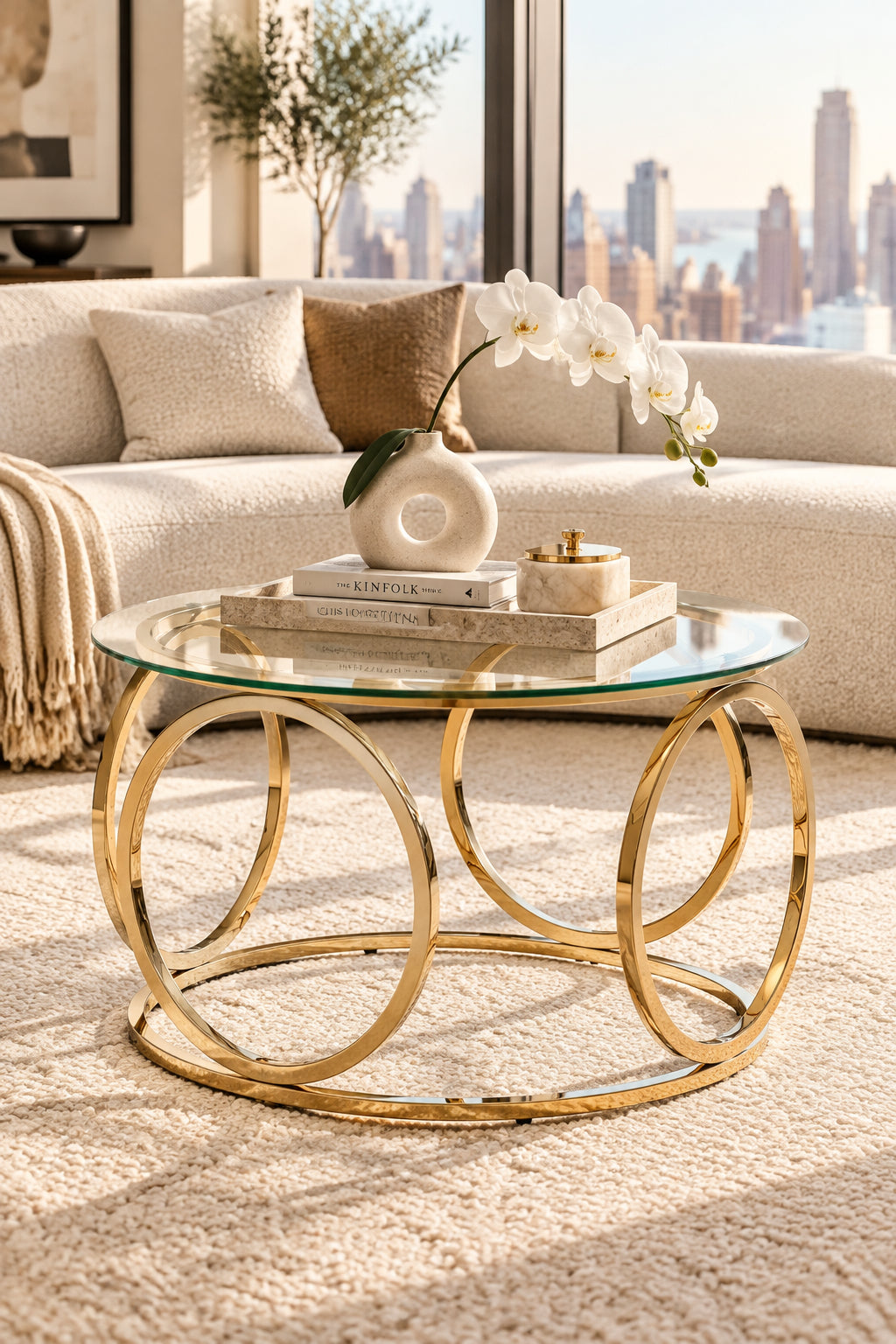 Modern European furniture - Modern Glass Round Coffee Table - www.oroa.com