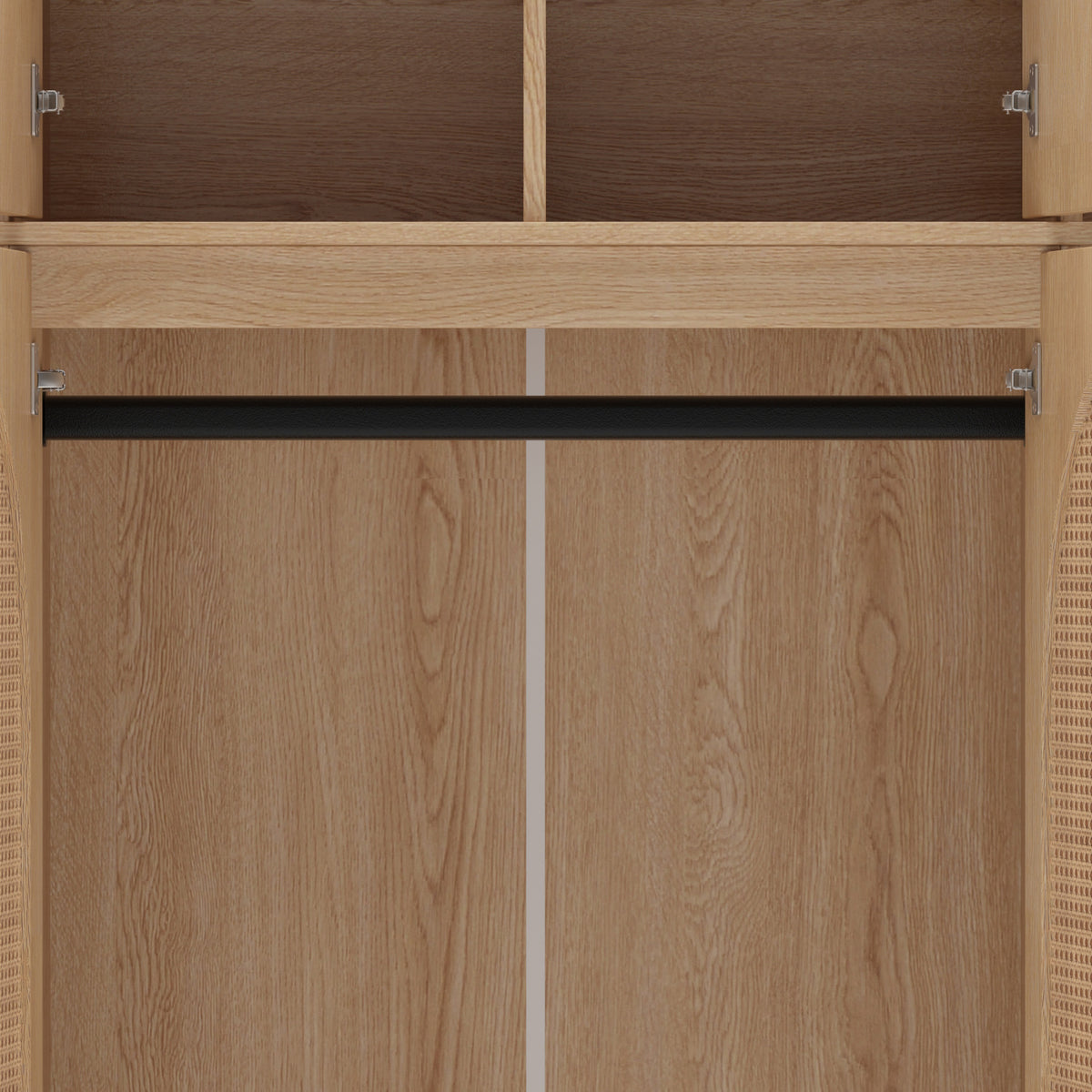 Modern European furniture - Natural Rattan Accented Wardrobe Cabinet - www.oroa.com