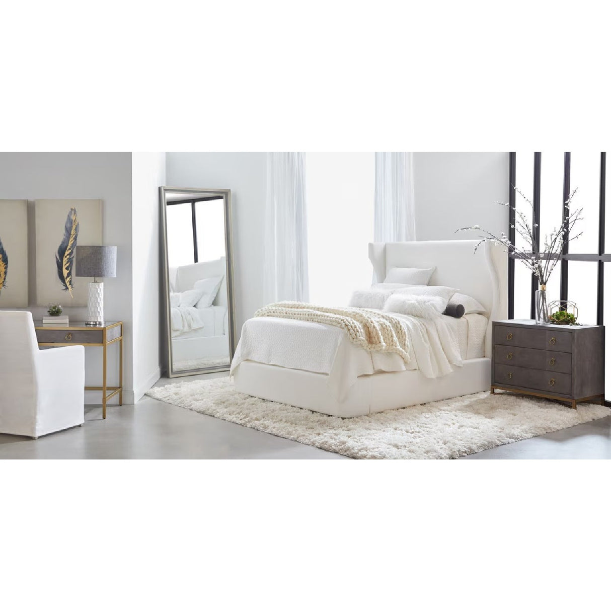 White Upholstered Bed | Living Essentials Balboa – alternate view 29