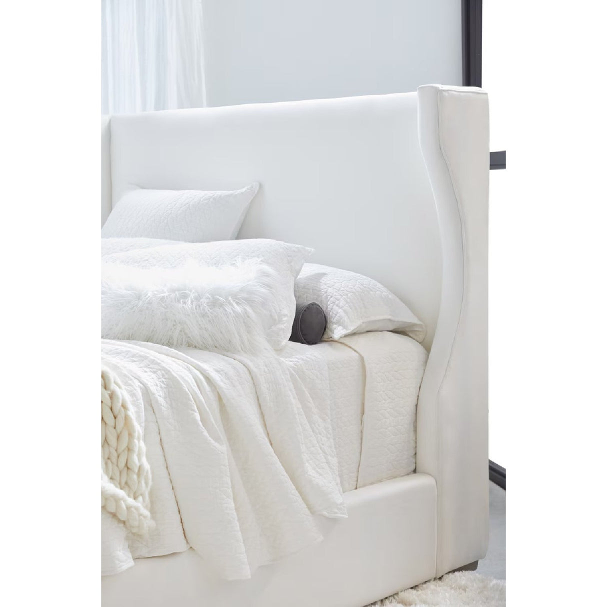 White Upholstered Bed | Living Essentials Balboa – alternate view 33