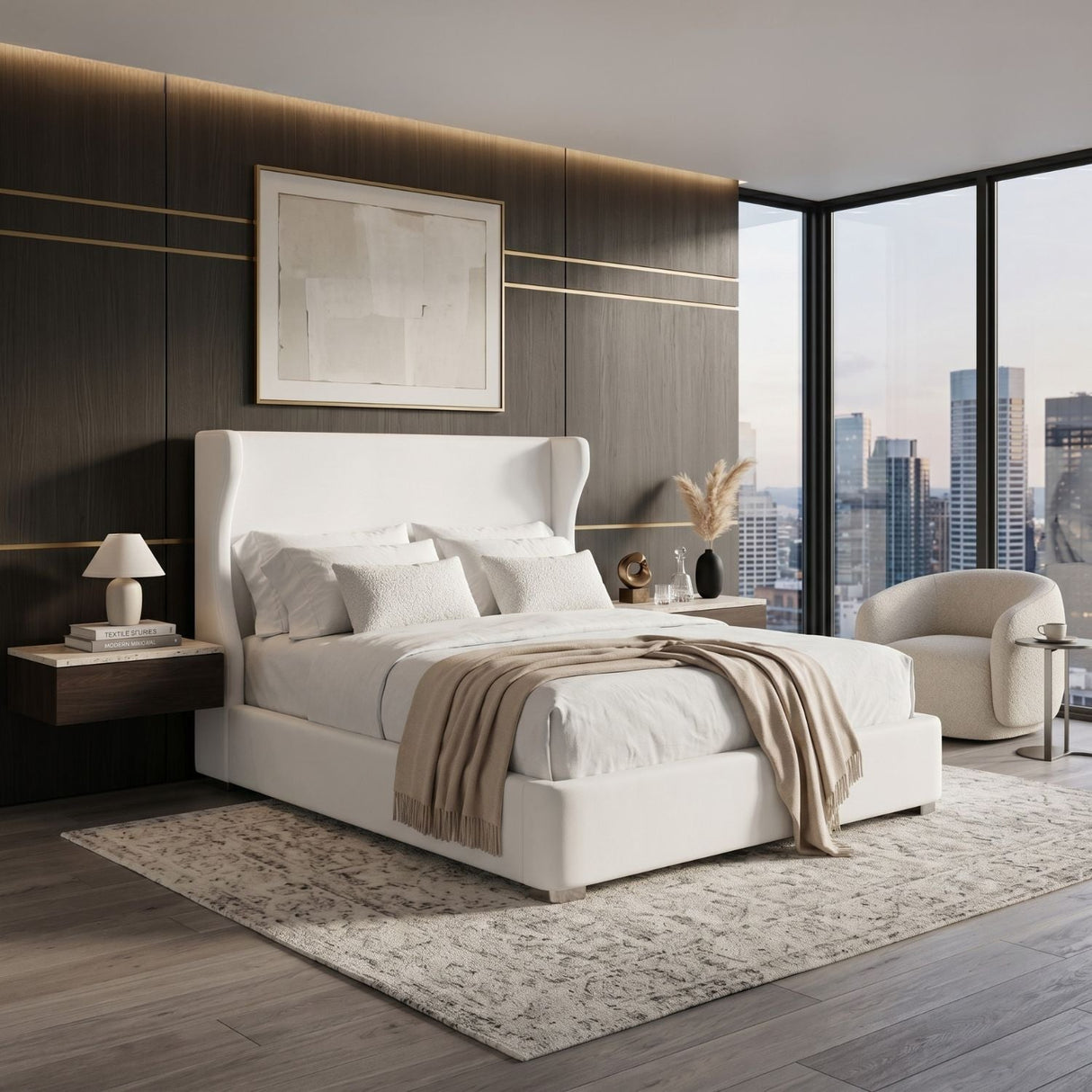 White Upholstered Bed | Living Essentials Balboa – alternate view 23