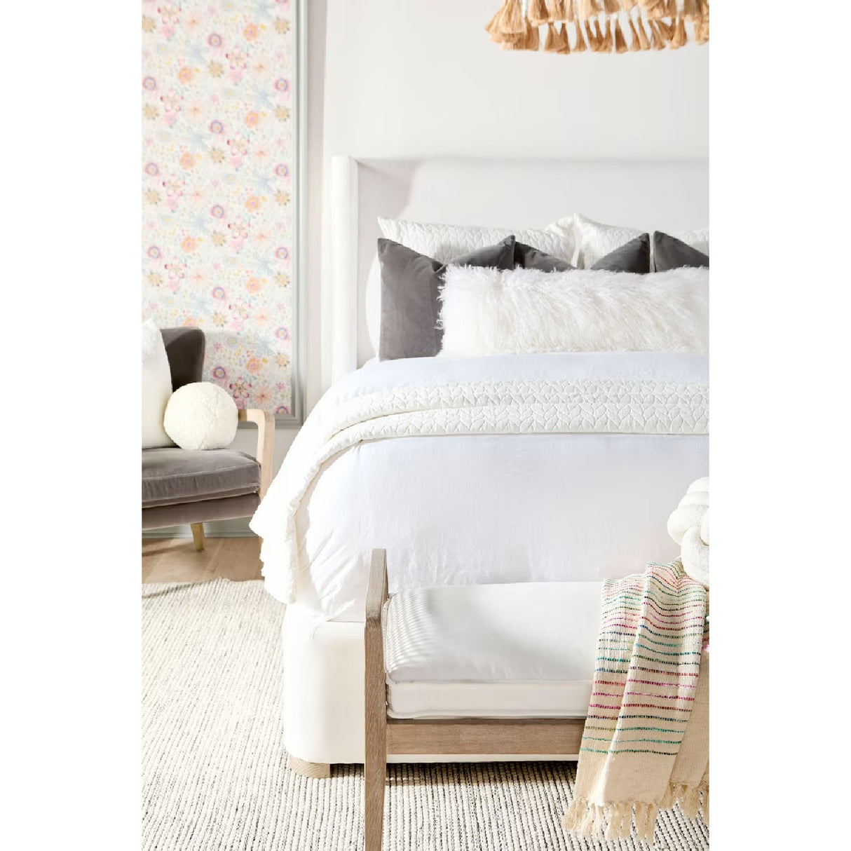 White Upholstered Bed | Living Essentials Balboa – alternate view 25