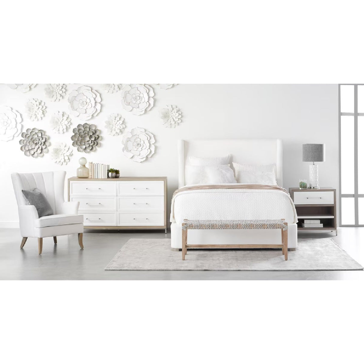 White Upholstered Bed | Living Essentials Balboa – alternate view 28