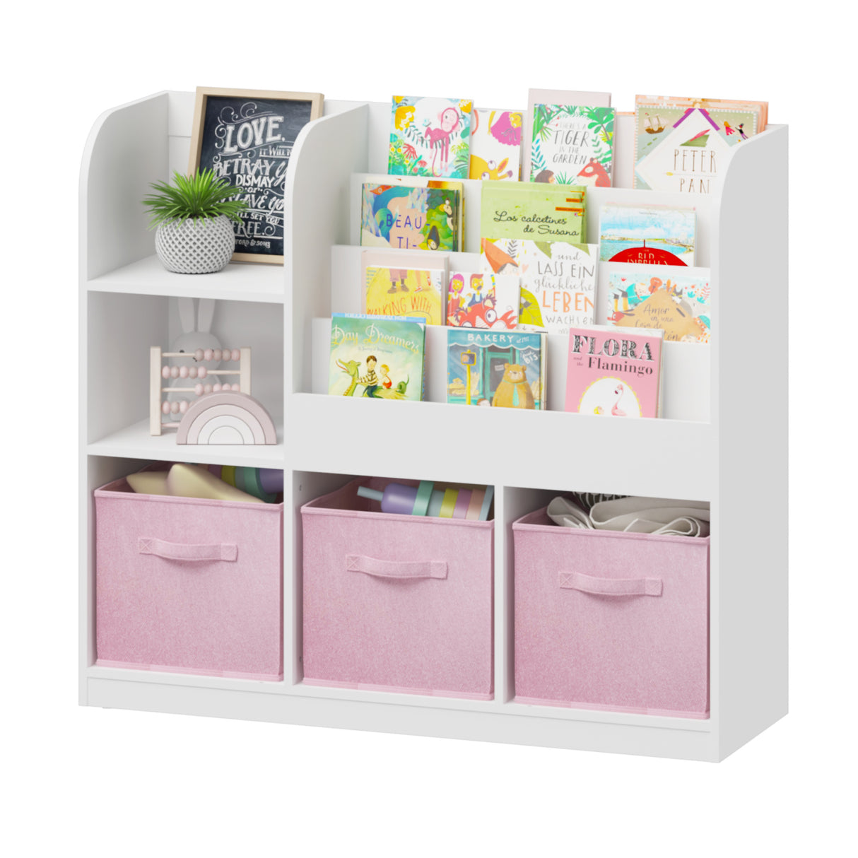 Kids Bookcase with Fabric Drawers | OROA Kids