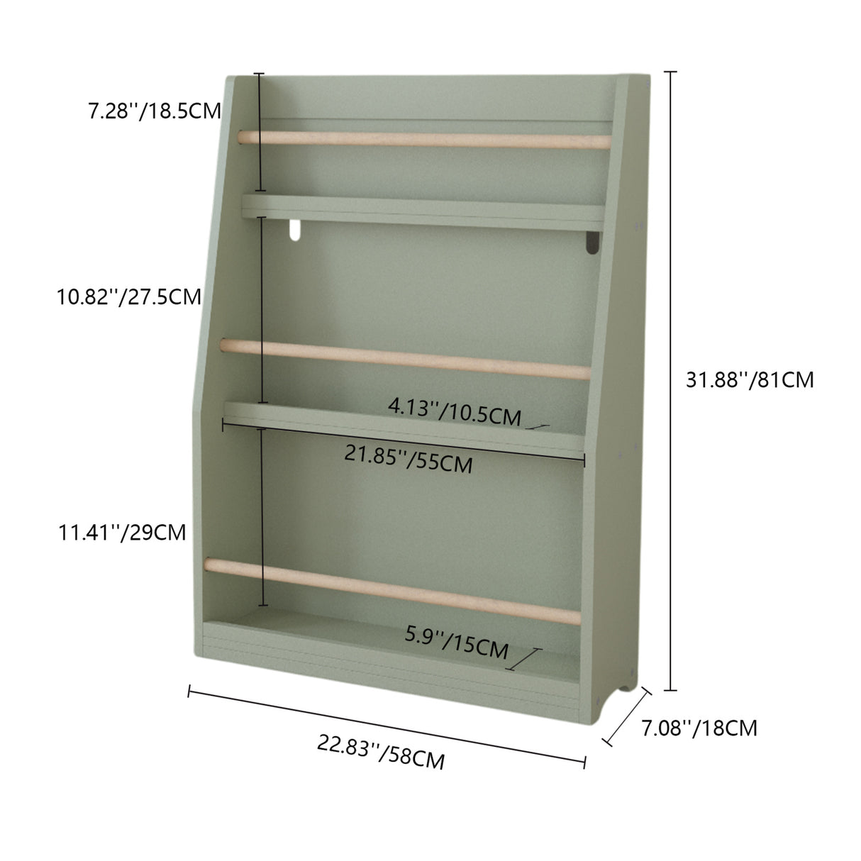 3-Tier Sage Book Shelf | OROA Kids