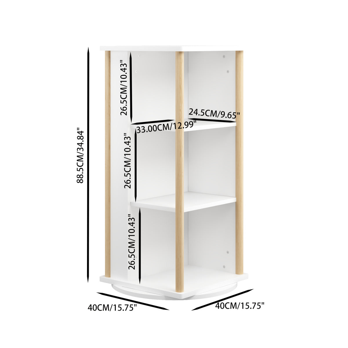 3-Tier Wood Rotating Kids Bookshelf with Chalkboard | OROA Kids