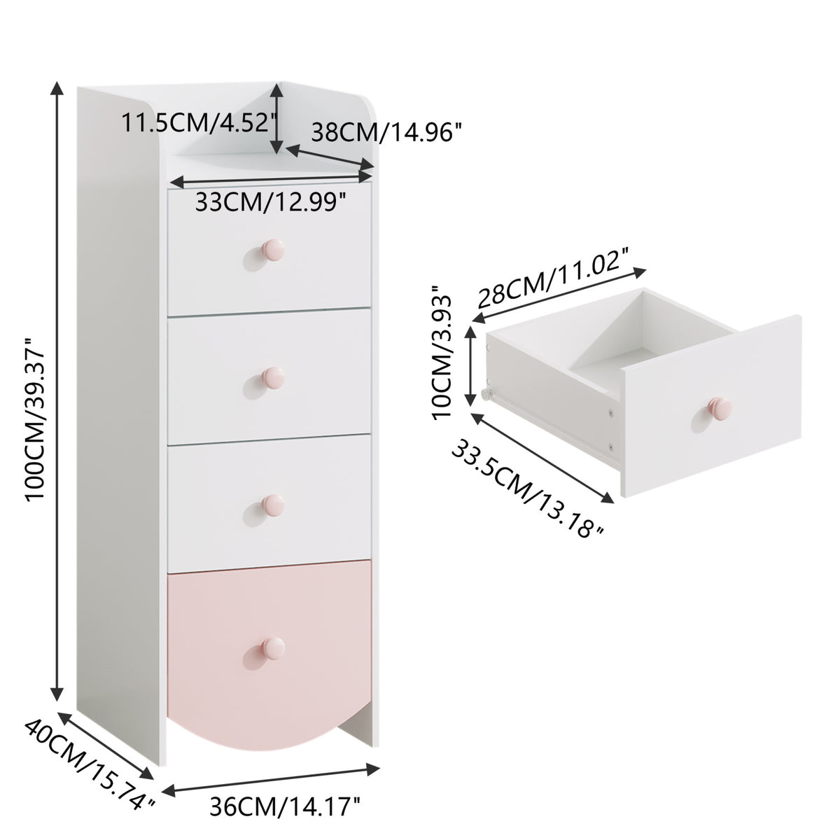 White 4-Drawers Kids Dresser | OROA Kids