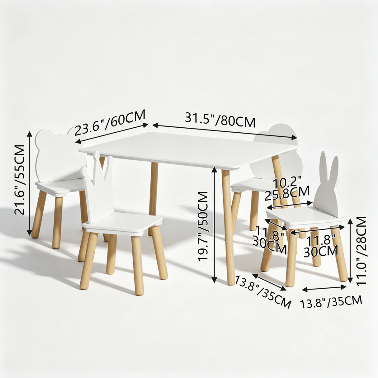5 Pieces Toddler Table and Chair Set | OROA Kids