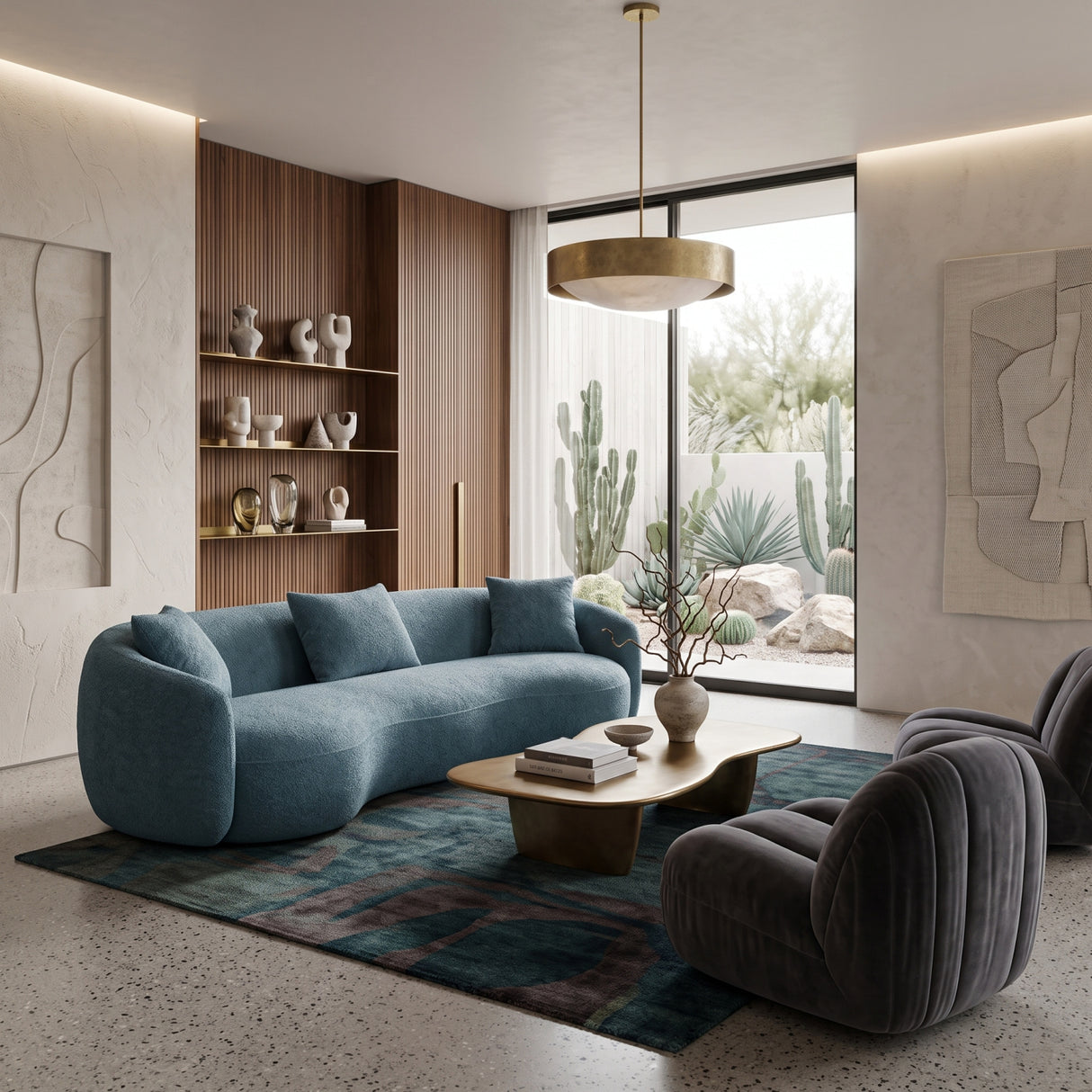 Mid Century Modern Curved Sofa | OROA