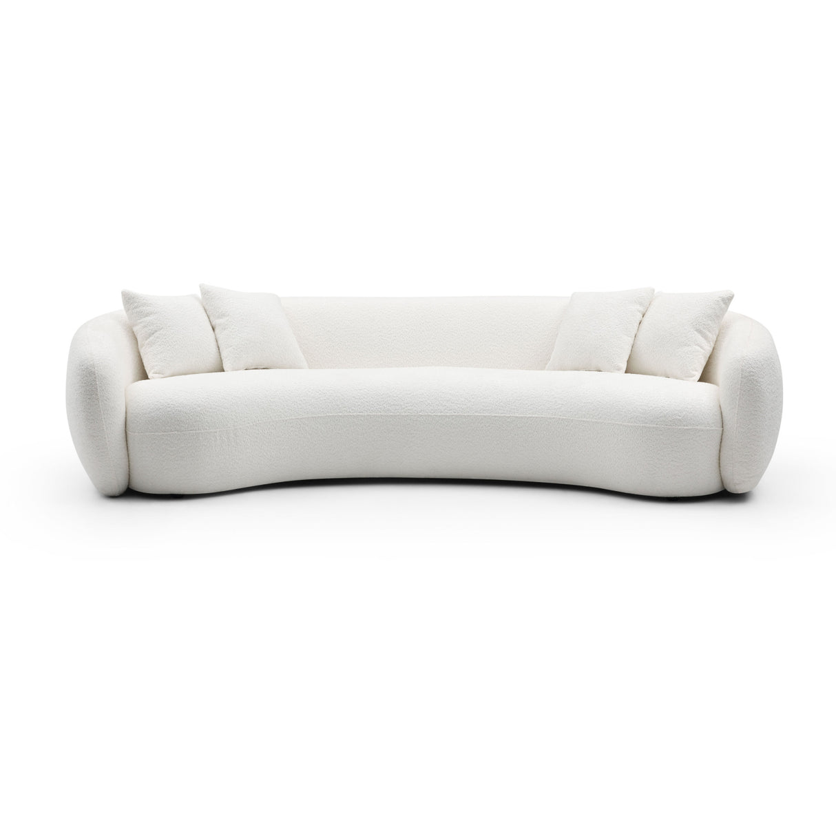 White 5-Seater Boucle Sectional Sofa | OROA