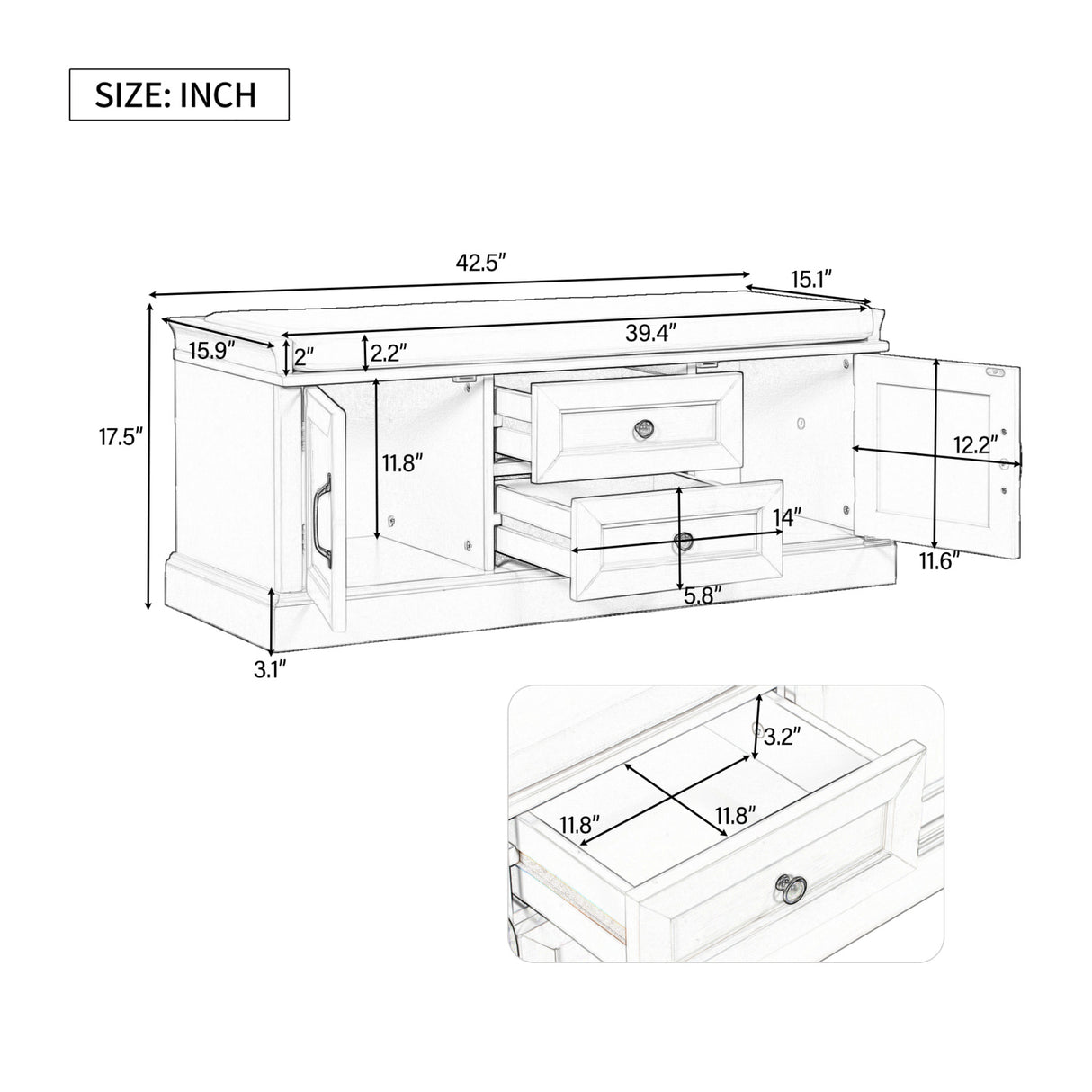 TREXM Wooden Storage Bench | OROA