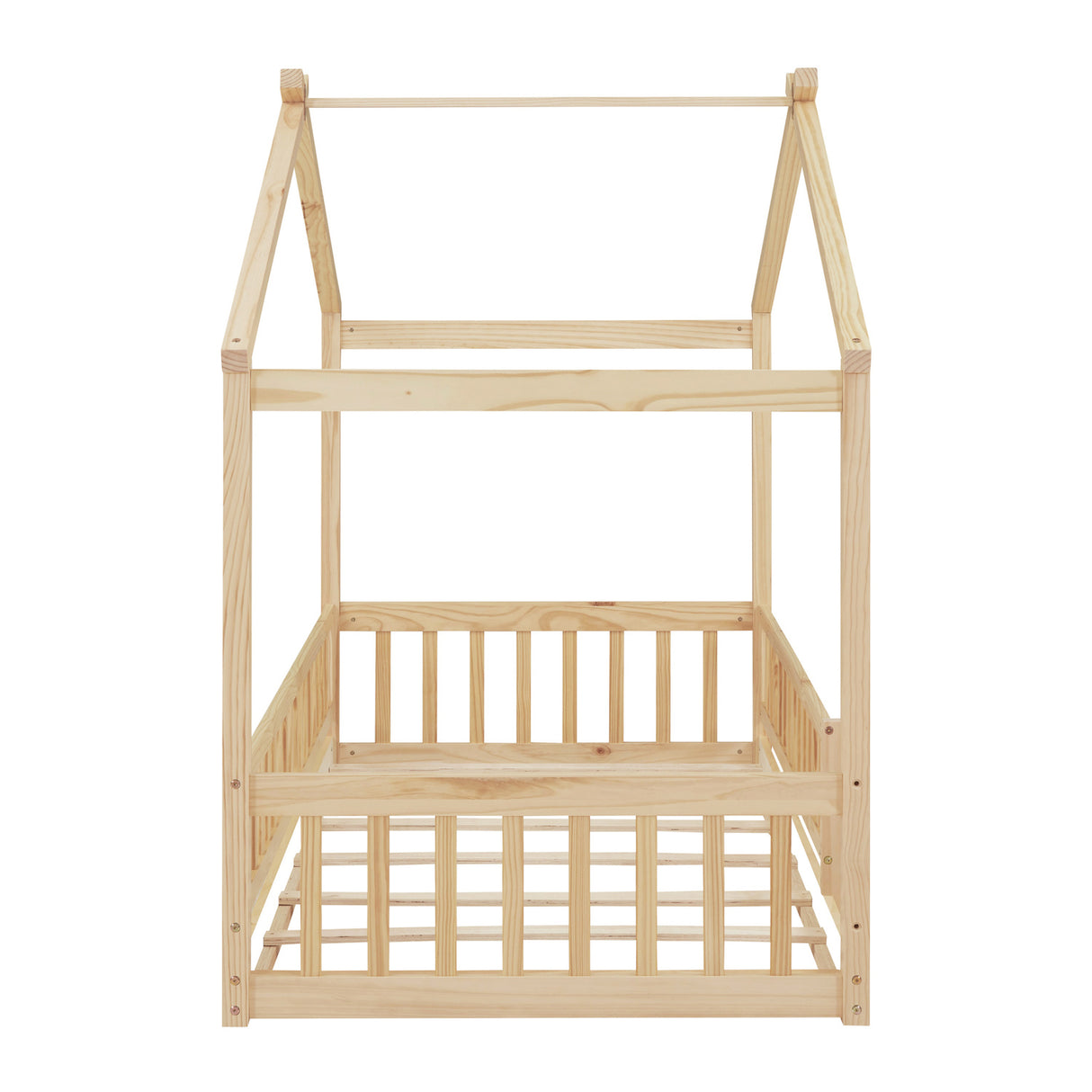 Natural Twin Size Wood Bed House | OROA Kids