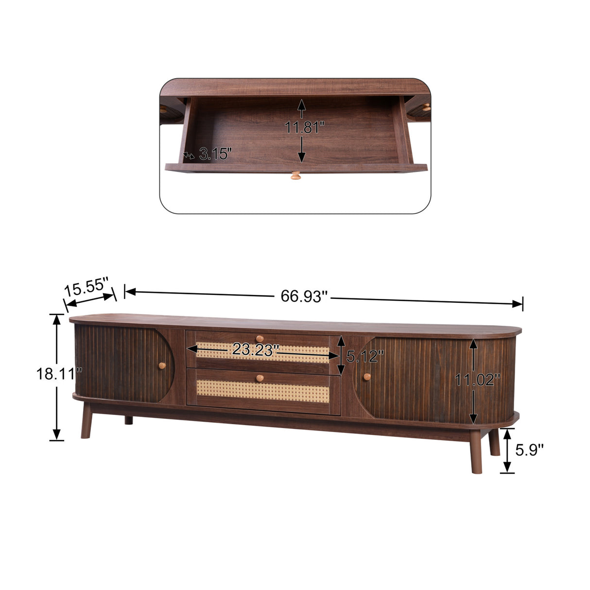 Modern European furniture - Natural Rattan Media Unit - www.oroa.com