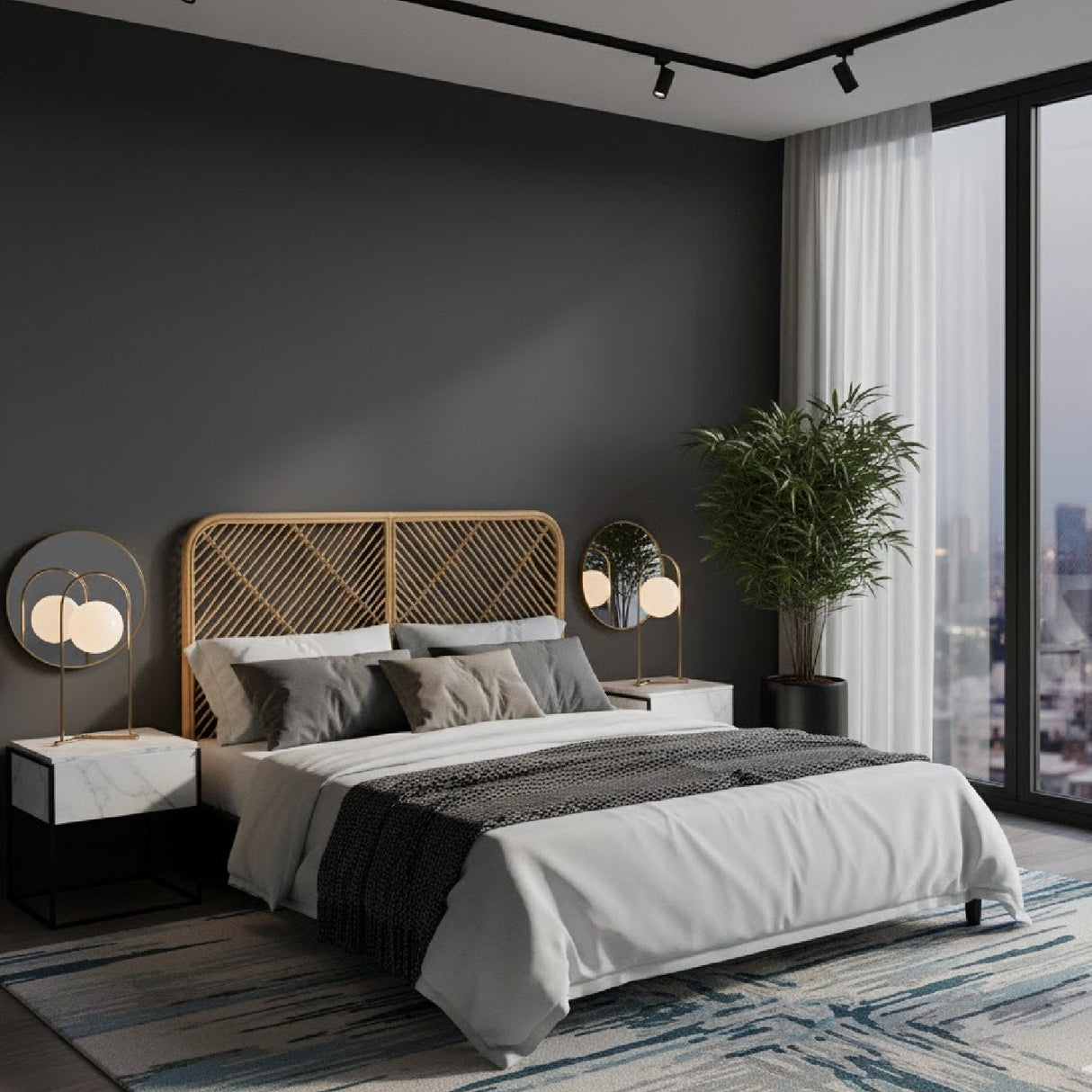 Modern European furniture - Natural Rattan Queen Size Headboard - www.oroa.com