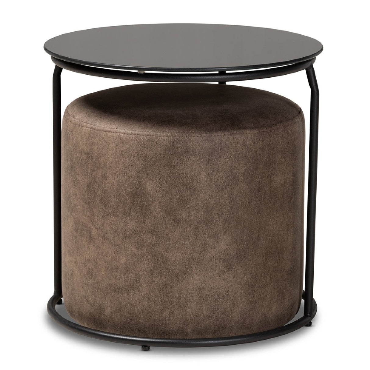 Modern European furniture - Black End Table Ottoman Set - www.oroa.com | Oroa.com